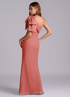 Azazie Yuanna Bridesmaid Dresses Antique Rose Mermaid One Shoulder Chiffon Dress image6