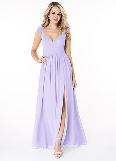 Azazie Stassie Bridesmaid Dresses Lilac A-Line Sweetheart Ruched Chiffon Dress image3
