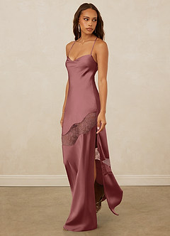 Christian Siriano Bridal for Azazie 1012 Bridesmaid Dresses Amethyst Sheath Lace Stretch Satin Dress image3