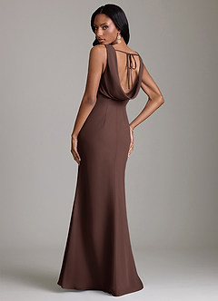 Azazie Linelle Bridesmaid Dresses Ganache Mermaid Pleated Chiffon Dress image2