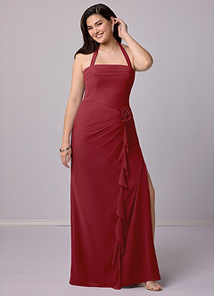 Barbie ♥ Azazie Bridesmaid Dresses Pomegranate Sheath Strapless Chiffon Convertible Dress image12