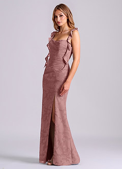 Azazie Jessamine Suknie dla druhen Syrena Gorset Kwiatowe wypalenie Do ziemi Sukienka image4