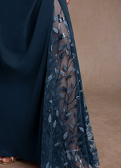 Azazie Betania Kleider für die Brautmutter Meerjungfrau-Linie Pailletten Chiffon Kleid Dunkelmarine image6