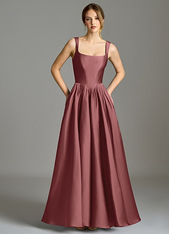 Azazie Verina Brautjungfernkleider A-Linie Plissee Stretch-Satin Kleid Amethyst image3