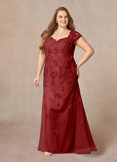 Azazie Marbella Mother of the Bride Dresses Rust Mermaid Queen Anne Sequins Lace Dress image10