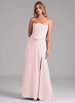 Azazie Jenilyn Jurken voor bruidsmeisjes Jurk van Chiffon met A-Lijn Strapless Blozend Roze image4