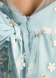 Azazie Elowen Flower Girl Dresses Sea Glass A-Line Sweetheart Neckline Lace Dress image7