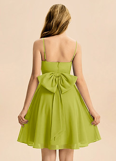 Azazie Bear Junior Lemongrass A-Line Pleated Chiffon Dress image2