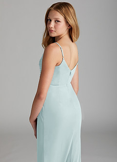 Azazie Deandra Junior Mist Sheath Mesh Dress image5