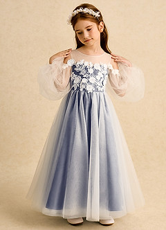 Azazie Zimi vestidos de niña de las flores Vestido de Tormenta de Tul de Princesa con Escote de Corazón image3