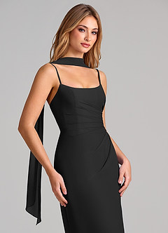 Azazie Calandra Suknie dla druhen Osłona Pofałdowany Szyfon Do ziemi Sukienka image6