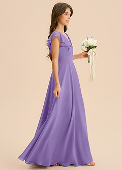 Azazie Anysa Junior Robe Trapèze en Mousseline de soie Rayé Tahiti image4