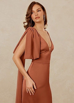 Christian Siriano Bridal for Azazie 1011 Bridesmaid Dresses Cedar Rose Mermaid Bow Stretch Satin Dress image8