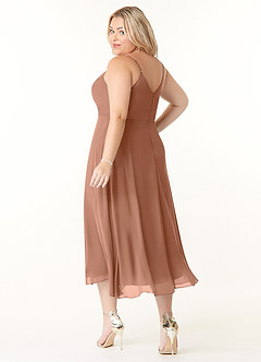 Azazie Clarissa 신부 들러리 드레스 A라인 쉬폰 티 길이 드레스 image10