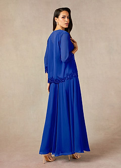 Azazie Devana Mother of the Bride Dresses Royal Blue A-Line Sequins Chiffon Dress image2