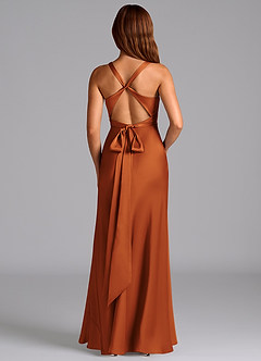 Azazie Hati Brudtärnklänningar Klä av Sjöjungfru i Stretch Satin Kanel image7