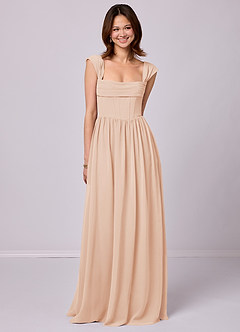 Barbie ♥ Azazie Bridesmaid Dresses English Rose A-Line Corset Chiffon Dress image1