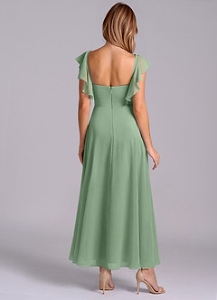 Azazie Leilani Bridesmaid Dresses Matcha A-Line Ruched Chiffon Dress image2