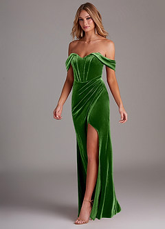 Azazie Jas Bridesmaid Dresses Ivy Sheath Off-The-Shoulder Corset Velvet Convertible Dress image3