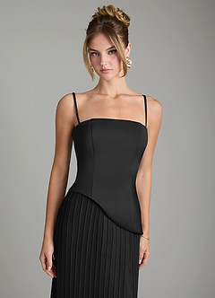 Azazie Tierney Bridesmaid Dresses Black A-Line Strapless Chiffon Convertible Dress image2