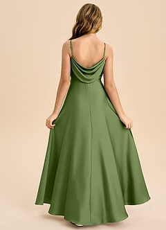 Azazie Bug Junior Juniper A-Line Pleated Stretch Satin Dress image1