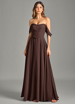 Azazie Chelsey Final Sale Lemon Sorbet A-Line Off the Shoulder Chiffon Convertible Dress image6