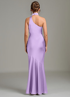 Azazie Jalissa Bridesmaid Dresses Lilac Mermaid One Shoulder Stretch Satin Dress image6