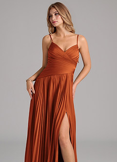 Azazie Vini Brautjungfernkleider A-Linie Plissee Stretch-Satin Kleid Kanel image2