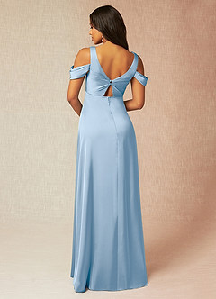 Azazie Rhea Maternity Bridesmaid Dresses A-Line Off-The-Shouler Pleated Stretch Satin Floor-Length Dress image2