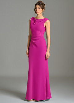 Azazie Kieryn Brautjungfernkleider Meerjungfrau-Linie Plissee Chiffon Kleid Fuchsia image3