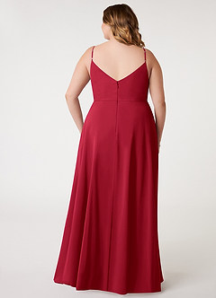 Azazie Daenerys Brautjungfernkleider A-Linie Kutte Chiffon Kleid Scharlachrot image9