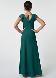 Azazie Claudine Junior Peacock A-Line Pleated Chiffon Dress image2