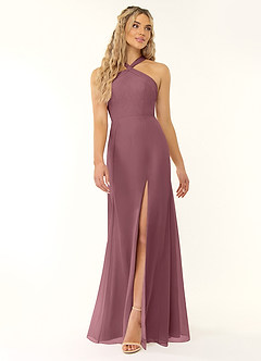 Azazie Rue Abiti da Damigella Abito A-Line in Chiffon con Scollo Halter Ametista image1