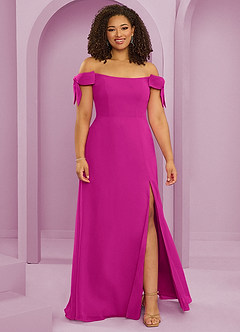 Barbie ♥ Azazie Bridesmaid Dresses Fuchsia A-Line Off the Shoulder Chiffon Convertible Dress image7