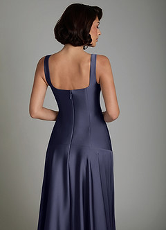 Azazie Reina Bridesmaid Dresses Stormy A-Line Pleated Stretch Satin Dress image4