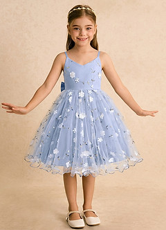 Azazie Junebug vestidos de niña de las flores Vestido Hielo de Tul de Vestido de princesa con Tirantes finos image3
