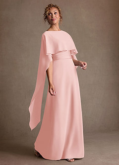 Azazie Marilla Mother of the Bride Dresses Powder Pink A-Line Pleated Chiffon Dress image2