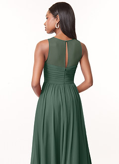 Azazie Nina Bridesmaid Dresses Sea Moss A-Line Pleated Chiffon Dress image3