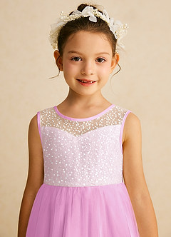 Azazie Tay Flower Girl Dresses Candy Pink A-Line Sequins Tulle Dress image7