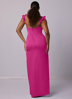 Barbie ♥ Azazie Bridesmaid Dresses Fuchsia Sheath Stretch Satin Dress image14