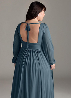 Azazie Norah Brautjungfernkleider A-Linie Lange Ärmel mit V-Ausschnitt Chiffon Kleid Zwielichtviolett image13