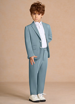 front Oliver Light Blue Boys 2-Piece Suit