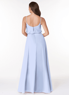 Azazie Lupe Bridesmaid Dresses Ice A-Line Scoop Blouson Chiffon Dress image2