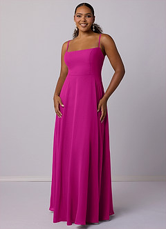 Barbie ♥ Azazie Jurken voor bruidsmeisjes Jurk van Chiffon met A-Lijn Fuchsia image7