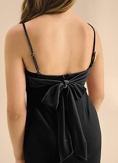 Azazie Mai Junior Black A-Line Sweetheart Neckline Velvet Dress image8