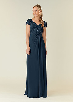 Azazie Jet Final Sale Dusty Blue A-Line Sequins Chiffon Dress image3