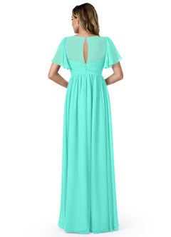Azazie Verna Maternity Bridesmaid Dresses A-Line V-Neck Ruched Chiffon Floor-Length Dress image16