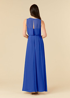Azazie Marchioness Mother of the Bride Dresses Royal Blue A-Line Scoop Pleated Chiffon Dress image2