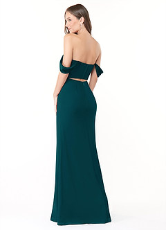Azazie Lynnie Bridesmaid Dresses Pine Mermaid Off the Shoulder Chiffon Convertible Dress image5