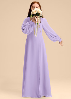 Azazie Bondi Junior Abito A-Line in Chiffon Blusa Lilla image1